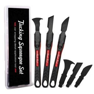 NEWISHTOOL 마이크로 스퀴지 비닐 랩 도구, IN 1 턱 6 절단용 솔기 밀봉 내열성 적용 스틱 필름 가장자리 프로 및 턱, 포장 디테일 POM 자동차