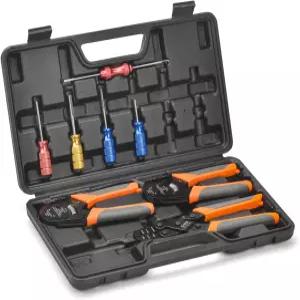 커넥터 제거 도구가 있는 도이치 및 웨더 팩 터미널용 IWISS iCrimp KIT-DC02 와이어 압착 공구 키트