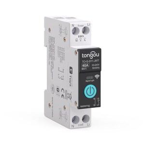 TONGOU DIY 1P+N 스마트 와이파이 스위치 알렉사 및 구글 어시스턴트와 함께 음성 제어 에너지 모니터 포함 40A 라이프 / 투야 앱 리모컨 타이머 기능 DIN 레일 장착 FCC 인증 획득