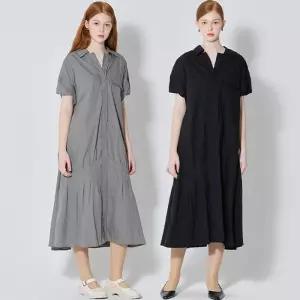 [보니스팍스][보니스팍스(Bonispax)] 나일론혼방 A라인 롱 원피스 (택가격 199000원)
