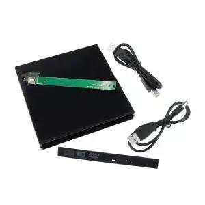 노트북 컴퓨터용 슬림 DVD CD DVD-ROM 케이스 드라이브 박스 USB 2.0 SATA 외장 12.7mm