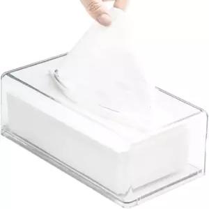 사각 투명 아크릴 휴지 상자 커버 직사각형 욕실용 얼굴 냅킨 홀더 욕실 주방 및 자동차용 테이블 건조기