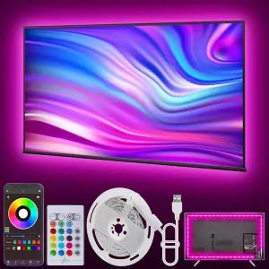 TV용 LED 조명 13.2피트 백라이트 32-65인치 리모컨이 있는 USB 스트립 앱 제어 RGB 음악 동기화 침실용
