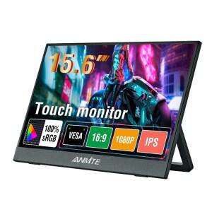 Anmite 15.6인치 휴대용 터치 모니터 옵션 1080P HDR 16:9 xbox호환 플스호환 / 5 스위치 휴대폰 핸드폰 PC