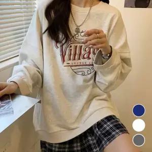 [하프클럽/셀럽하우스]프린팅 여성 맨투맨티셔츠 기모티 라운드티