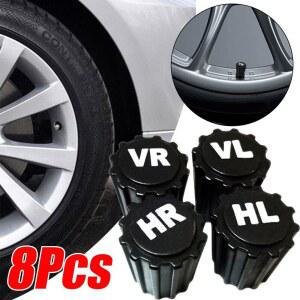 8 PCS 타이어 밸브 스템 더스트 캡 VR VL HR HL 8V1 US SCHR ABS가있는 방진 휠 공기 커버