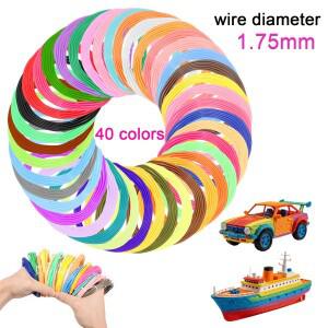 3D 펜 필라멘트 리필 40색 프린터 PLA 1.75mm 5M MYNT3D SCRIB3D PIKA3D 프린팅 펜용