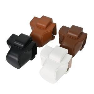 캐논호환 EOS R50(18-45mm 렌즈) R100용 PU 가죽 카메라 케이스 가방(어깨끈 포함)