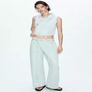 ZARA Z1975 크로스 데님 베스트 - 라이트 블루 6147/107/406 284160