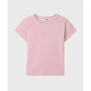 OIOI COLLECTION 슬림핏 골지 반팔 티셔츠 [PINK]
