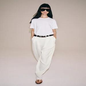 ZARA 플루이드 플리츠 팬츠 ZW 컬렉션 - 스크래치 화이트 1958/013/251 283770