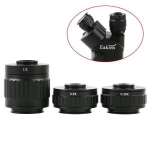 38mm C 마운트 0.35X 어댑터 렌즈 1X 튜브 삼안 스테레오 현미경 산업용 납땜 카메라 초점 커넥터