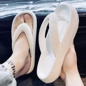 슬리퍼 외출 슬리퍼 좋은 키높이 여자 굽낮은 남자 착화감 쪼리 쿠션 비치 여름 플립플랍