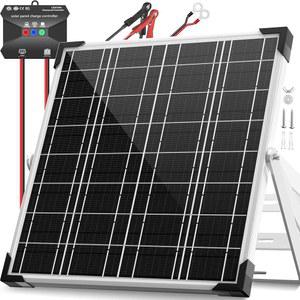 볼셋 12V 태양광 배터리 충전기 스마트 MPPT 컨트롤러가 장착된 20W 방수 패널 키트 자동차 RV 보트 해상 트레일러 트럭 오토바이용 트리클 유지 관리기