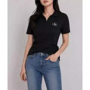 CALVIN KLEIN JEANS 여성 슬림핏 브이넥 폴로 47AB205 UB1