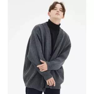 (매장정품)CPGN STUDIO 헤비오버핏 램스울 가디건 챠콜