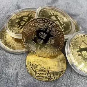 금도금 ？？코인 소장품 미술 컬렉션 선물 실제 기념 Casascius 비트 BTC 금속 골동품 공예 모조