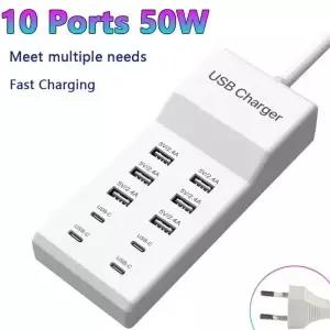 USB 충전기 스테이션 10포트 50W 다중 충전 멀티 태블릿 노트북 컴퓨터