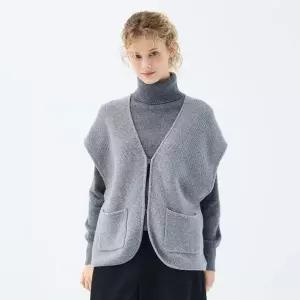 UNIT 캐시미어 블렌드 라일락 볼레로 가디건 (UFKKCA45KN-GREY)