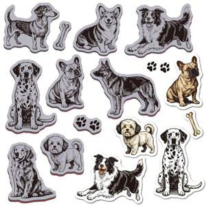 글로블랜드 강아지 동물들이 고무 도장을 붙이는 22x18cm 골든 리트리버 EVA를 마운트 스탬프 카드 만들기 사진 앨범 장식 DIY 스크랩북을 위한 독일 셰퍼드 도장 세트