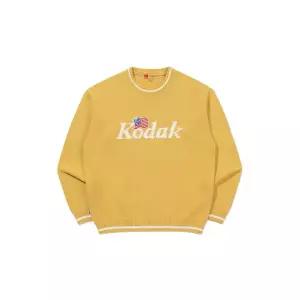 코닥 KODAK 골드모먼트 로고 포인트 니트 YELLOW K6123LKT12YLW 163679