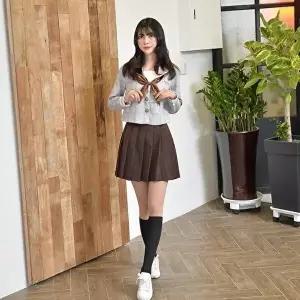 [교복몰]고품질 TBZ 교복몰 클래식 그레이 체크 일본여고생 세라복 긴팔 세라복 교복세트 스쿨룩 WFMERW5