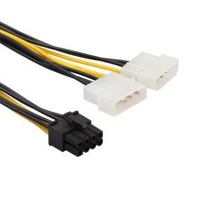 듀얼 4핀 몰렉스 IDE-8 PCI 익스프레스 전원 케이블 어댑터 비디오 카드 코드 Y 모양 1개 5 10개