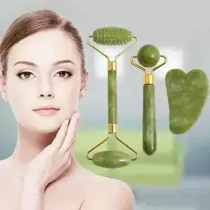 천연 옥 롤러 페이스 Gua Sha 천연석 바디 넥 마사지 경혈 케어 스파 도구 얼굴 팅