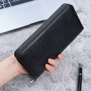 남성용 긴 지퍼 지갑 큰 클러치 백 휴대폰 가방 레저 명함 돈