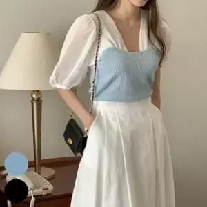 셀럽하우스 306P503S 빅사이즈 블라우스 스판 링클 쉬폰 의류