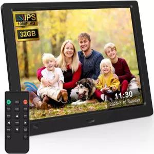 KECAG 10.1인치 디지털 액자 1080P IPS WiFi/앱 필요 없음 SD 카드 및 USB 플러그 앤 플레이 리모컨 모션