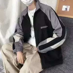 [하프클럽/]바람막이 자켓 라인 간절기 배색 여성