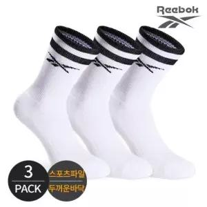 리복 여성 스포츠파일 넥컬러 링글 크루삭스 3P_BK