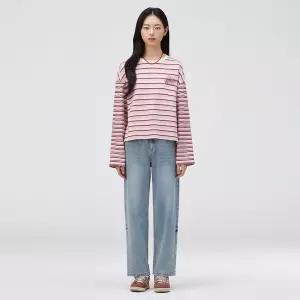 매장정품 써스데이아일랜드 여성 밴딩 베기핏 데님 팬츠T262MJE141W 306566