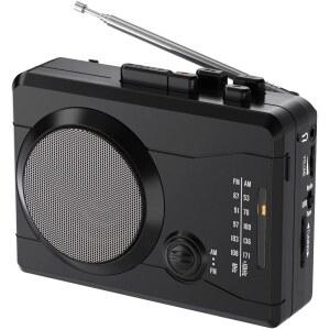 카세트 플레이어 레코더, 휴대용 레트로 테이프 오디오 레코딩, AM/FM 라디오, 테이프-MP3 컨버터, 내장 외장 스피커, 레저 스포츠, 엔터테인먼트, 일상 녹음에 적합(블랙)