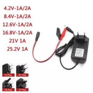 18650 배터리 충전기 1S 2S 3S 4S 5S 4.2V 8.4V 12.6V 16.8V 21V 25.2V 29.4V 1A 휴대용 EU 영국 AU 선물