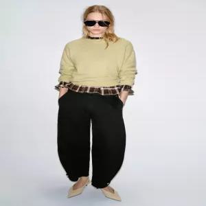 ZARA JEANS Z1975 BALLOON FIT 미드라이즈 - 블랙 9942/166/800