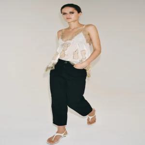 ZARA ZW 컬렉션 테이퍼드 미드라이즈 진 - 블랙 5474/051/800