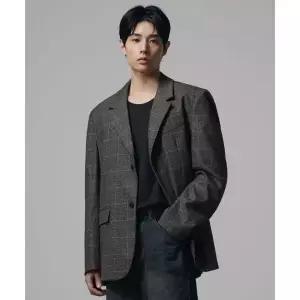 [국내정품] 드로우핏 DRAW FIT 오버사이즈 모던 체크 블레이저 DFJK0003GY 111545