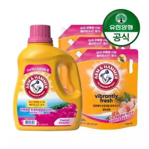 암앤해머세탁세제 트로피컬 용기 3L+리필1.8L x 3개