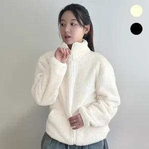 멋지군 오버핏 남녀공용 양털 플리스 후리스 하이넥 집업 자켓 겨울 간절기 아우터