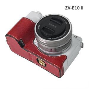 소니 ZV-E10 II 리치용 PU 가죽 카메라 케이스 논슬립 패턴 보호 zve10m2 용 마그네틱 마운트 백