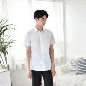 교복몰 남자 화이트 스판 반팔 셔츠 교복 학생복 EiR17kAi