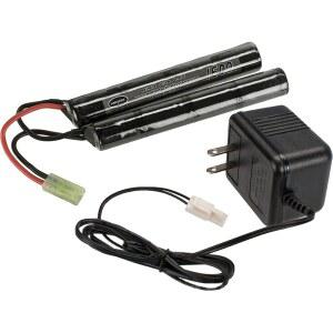 Evike Airsoft - 기본 충전기가 포함된 AEG 배터리 스타터 패키지(배터리: 9.6v 1600mAh 소형 버터플라이 타입)
