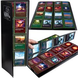 MONSTER 8 포켓 트레이딩 카드 앨범 방지 보호, 바인더, 매트 TCG 로딩 측면 개더링 매직 더 MTG 유희왕, 및 포켓몬, 보관 - 포함, 블랙 낙하 호환 320장 카드와