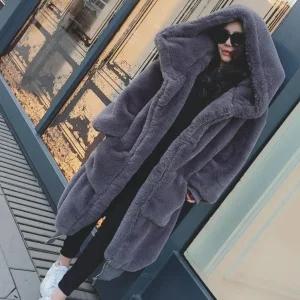 양털 집업 롱 페이크퍼 캐주얼 코트 후드 뽀글이 아우터자켓 여성 후리스