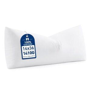 LEE 14x36 합성 다운 대체 베개 삽입물 소파 침대 소파용 푹 부드러운 던지기 지지대