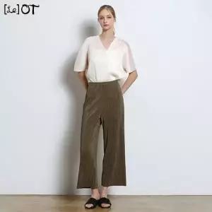 [르오트(LeOT)] (2026기획생산) 더블 플리츠 세미와이드 팬츠(made in KOREA)-사이즈다양