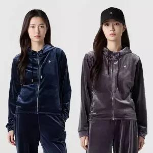 [르꼬끄]여성 얼리스프링 슬림핏 벨벳 후드 집업 QR122OFT15