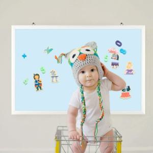 자석 블루칼라보드(화이트) 60x90 카페칠판